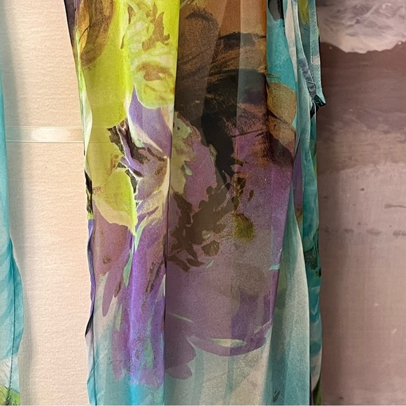 Decorated Originals Open Front Beach Cover-Up XL to 3XL Watercolor Floral Pastel - Picture 11 of 15